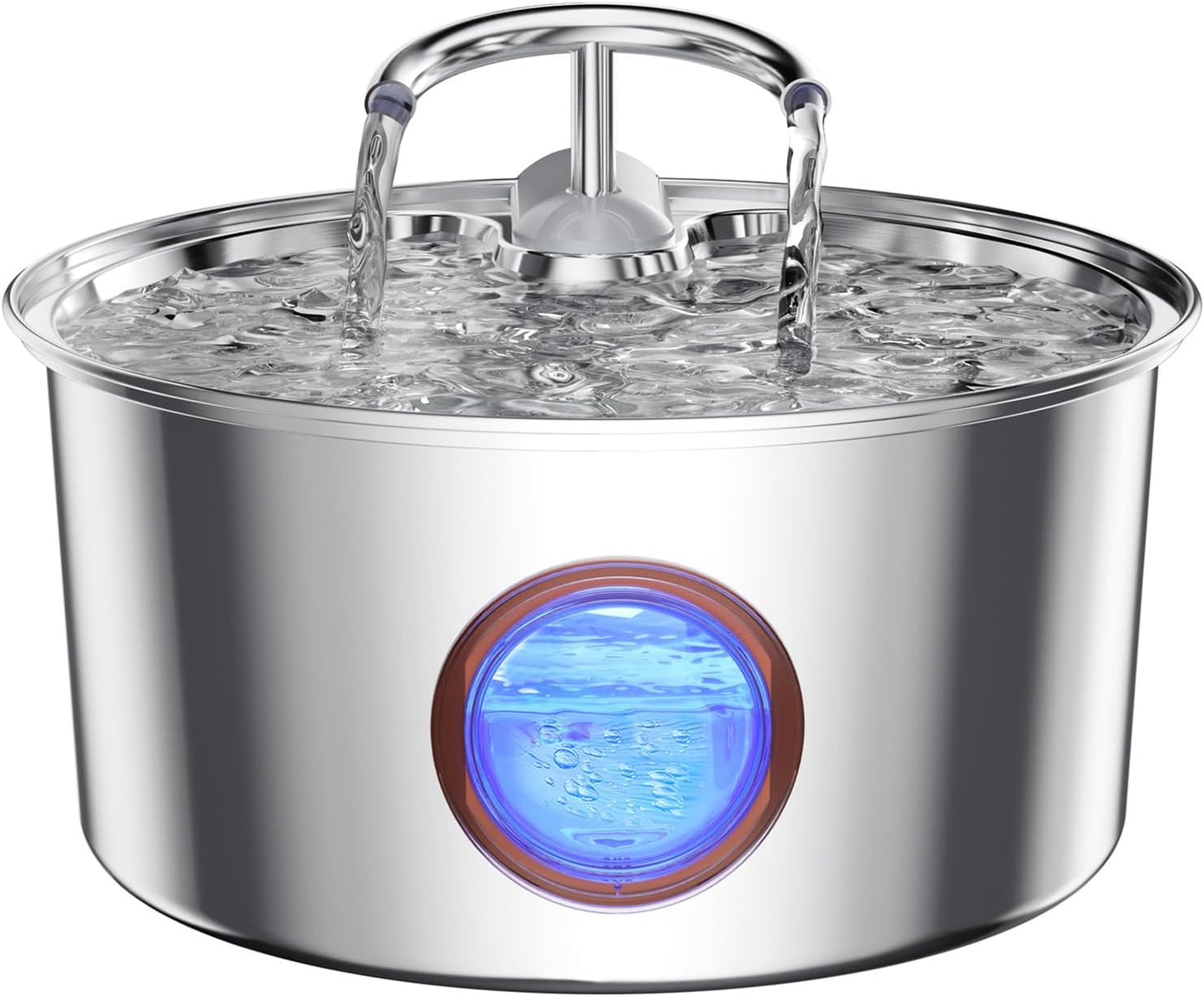 Cat Water Fountain Stainless Steel - 108Oz/3.2L Cat Fountain for Drinking,Cat Drinking Fountain with Water Level Window,Smart Pump, Filters for Cats, Dogs, Multiple Pets