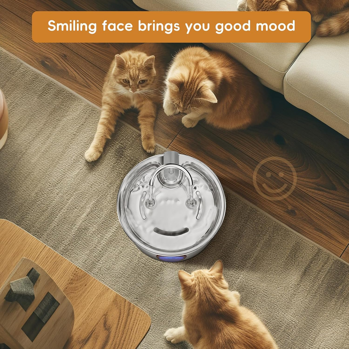 Cat Water Fountain Stainless Steel - 108Oz/3.2L Cat Fountain for Drinking,Cat Drinking Fountain with Water Level Window,Smart Pump, Filters for Cats, Dogs, Multiple Pets