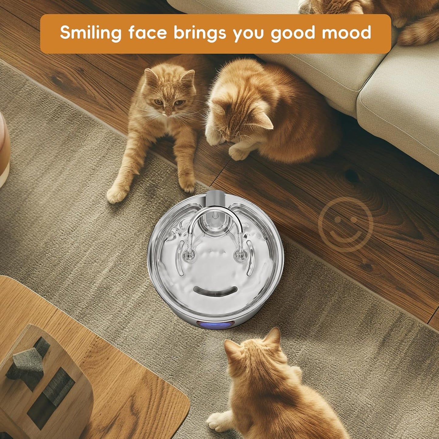 Cat Water Fountain Stainless Steel - 108Oz/3.2L Cat Fountain for Drinking,Cat Drinking Fountain with Water Level Window,Smart Pump, Filters for Cats, Dogs, Multiple Pets